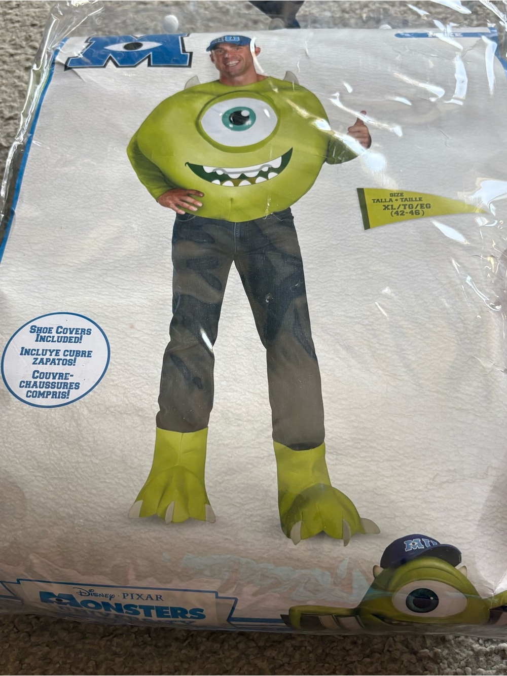 Disney Mike Wazowski Men's Green Monster Costume XL NEW Halloween World Land